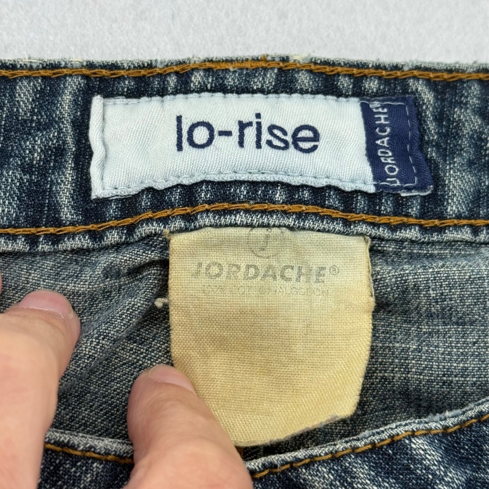 Vtg Y2K Jordache Lo-Rise Flare Jeans Womens Blue Denim Bootcut Diagonal Seam 28" - Picture 4 of 10
